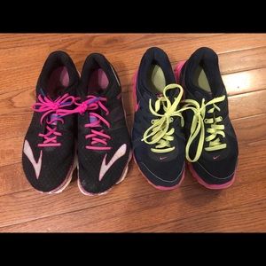 Brooks and Nike running shoes